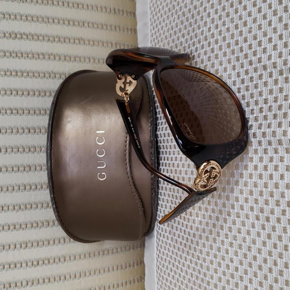 Gucci Brown GG Heart Logo Sunglasses